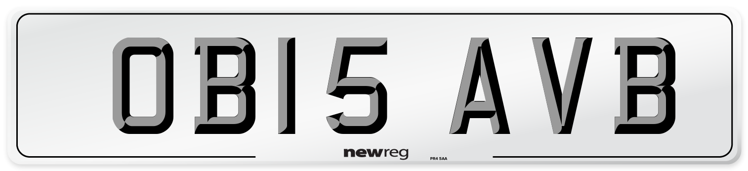 OB15 AVB Number Plate from New Reg